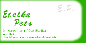 etelka pets business card