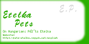 etelka pets business card